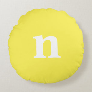 Gele Monogram Rond Kussen