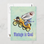 Gele  monsterwagen briefkaart (Voorkant / Achterkant)