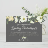 Gele mooie anemoon bloemige bruiloft II Kaart (Staand voorkant)