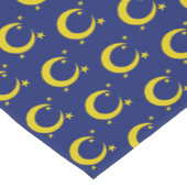 Gele moonsterren Night Sky Astronomie Midnight Korte Tafelloper (Hoek)