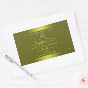 Gele mosterd Productlabel Glitter Voeg Logo toe Rechthoekige Sticker