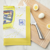 Gele mosterd theedoek (Quarter Fold)