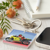 Gele motor sleutelhanger (Voorkant Rechts)
