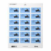 Gele Motorfiets naam label (Full Sheet)