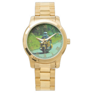 Gele Motorfiets op de snelweg #Gift Watch Range Horloge