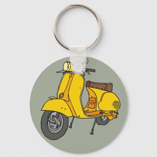 Gele motorscooter sleutelhanger (Voorkant)