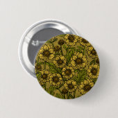 Gele Mums Ronde Button 5,7 Cm (Voorkant /achterkant)
