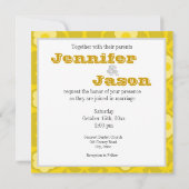 Gele Mustard Floral Wedding Invitations Kaart (Achterkant)
