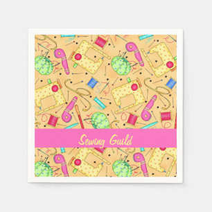 Gele naaigarens Kunstnaam gepersonalizeerd Servetten