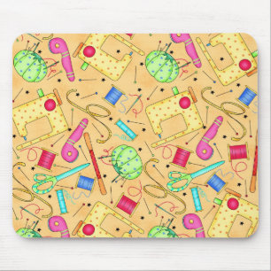 Gele naaigarens Mousepad Muismat