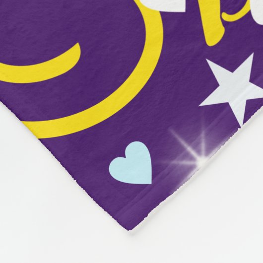 Gele Naam, Gesplatteerde Schattigee Harten en Ster Fleece Deken (Hoek)