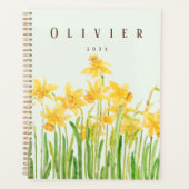 Gele narcis 2 aquarel schilderij planner (Voorkant)