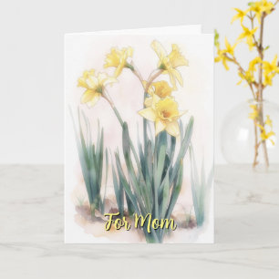 Gele Narcis Bloem Kunst Moederdag Kaart