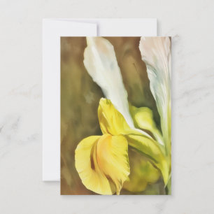 Gele Narcis Bloem Lente Kunst Plat Notitiekaart