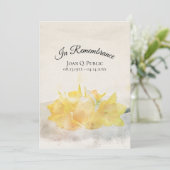 Gele narcis bloemen begrafenis herdenkingsdienst programma (Staand voorkant)