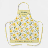 Gele narcis botanisch gepersonaliseerd schort (Voorkant)