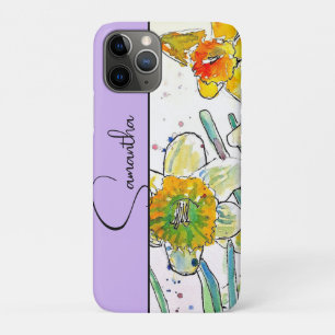 Gele Narcis Waterverf Narcissen Bloem iPhone 11 Pro Hoesje