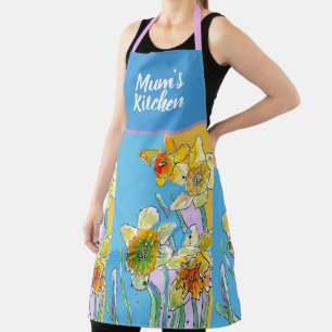 Gele Narcissen Bloemen Bloem Waterverf Schort