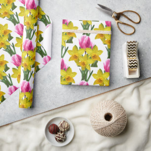 Gele narcissen bloemen verpakkings papier