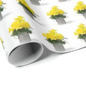 Gele narcissen in retro cup cadeaupapier (Rol Hoek)