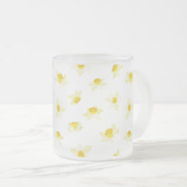 Gele narcissen lente modern. matglas koffiemok