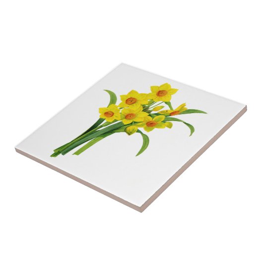 Gele Narcissus van Pierre Joseph Redoute Tegeltje (Zijkant)