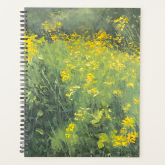 Gele natuurbloem Oorspronkelijke olie Schilderen Planner