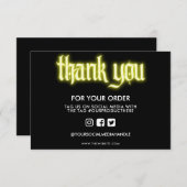 Gele Neon Licht Reclame Bedankt Media Inzetstuk (Voorkant / Achterkant)