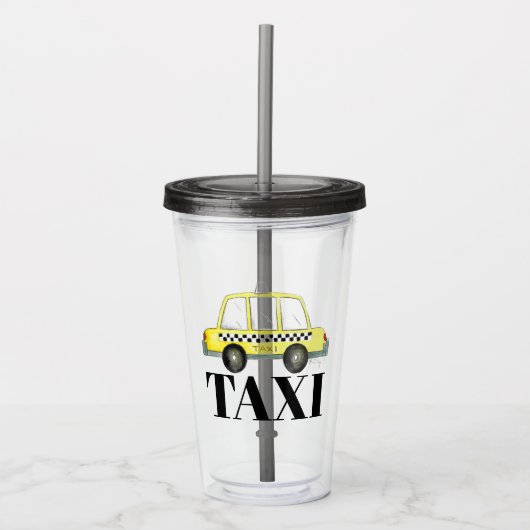 Gele New York City Taxi Cab NYC Acryl Drinkbeker (Voorkant)