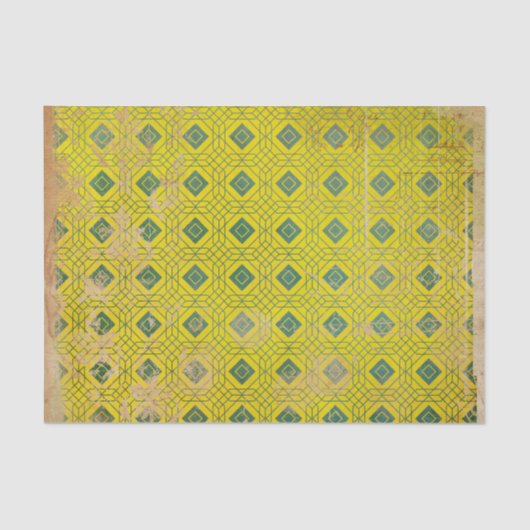 Gele noodlijdende art deco tissuepapier (Voorkant)