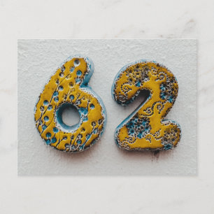 Gele Nummer 62 Ansichtkaart Briefkaart