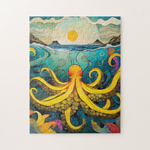 Gele octopus legpuzzel