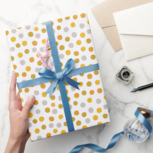 Gele oker polka stippen inpakpapier