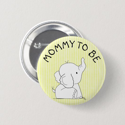 Gele olifant Baby shower Pin Ronde Button 5,7 Cm (Voorkant /achterkant)