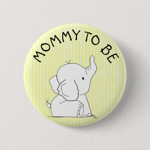 Gele olifant Baby shower Pin Ronde Button 5,7 Cm