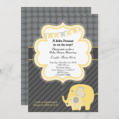 Gele olifant Baby shower Uitnodiging (Voorkant / Achterkant)