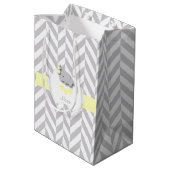 Gele Olifant Design - Baby shower Medium Cadeauzakje (Achterkant Gekanteld)