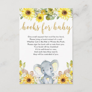 Gele olifant genderneutrale boeken voor baby informatiekaartje