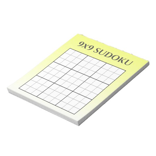 Gele Ombre 9x9 Sudoku Grid Sjabloon Notitieblok (Gedraaid)
