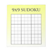Gele Ombre 9x9 Sudoku Grid Sjabloon Notitieblok (Voorkant)