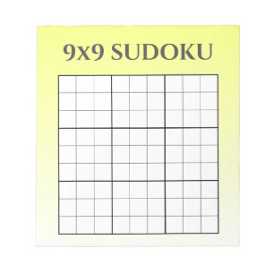 Gele Ombre 9x9 Sudoku Grid Sjabloon Notitieblok