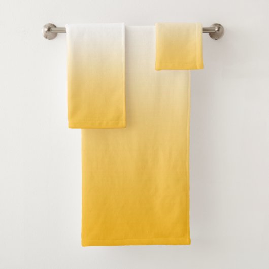 Gele ombre gradiënt kleurenhanddoekset bad handdoek (Insitu)