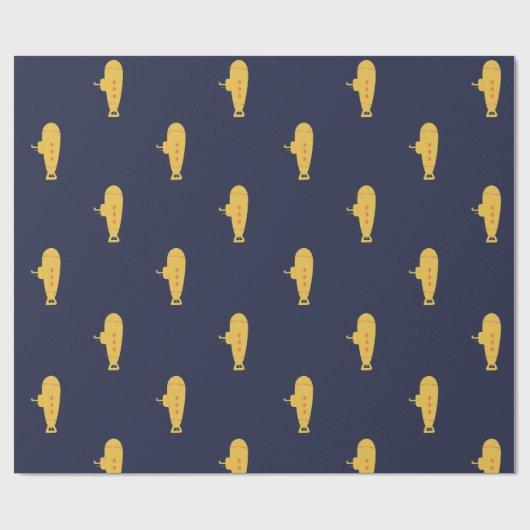 Gele onderzeeboot cadeaupapier (Vlak)