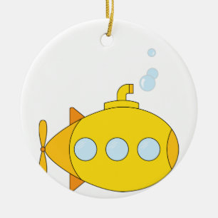 Gele onderzeeboot keramisch ornament
