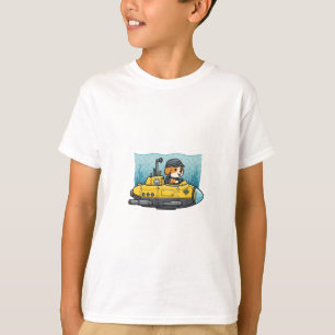 Gele Onderzeeër Kapitein Beagle Hond Kinderen T-shirt