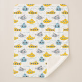 Gele onderzeeër Pattern Kinder Blanket Sherpa Deken (Voorkant)
