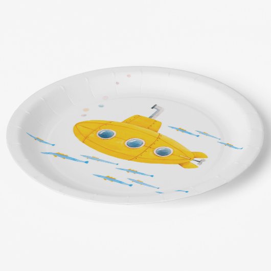 Gele onderzeeërs, Birthday Papieren Bordje (Gekanteld)