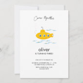 Gele onderzeeërs Birthday Uitnodiging (Voorkant)