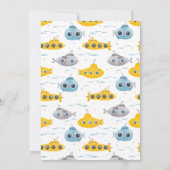 Gele onderzeeërs Birthday Uitnodiging (Achterkant)