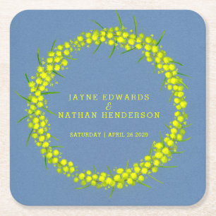 Gele onderzetters voor waterverf van 